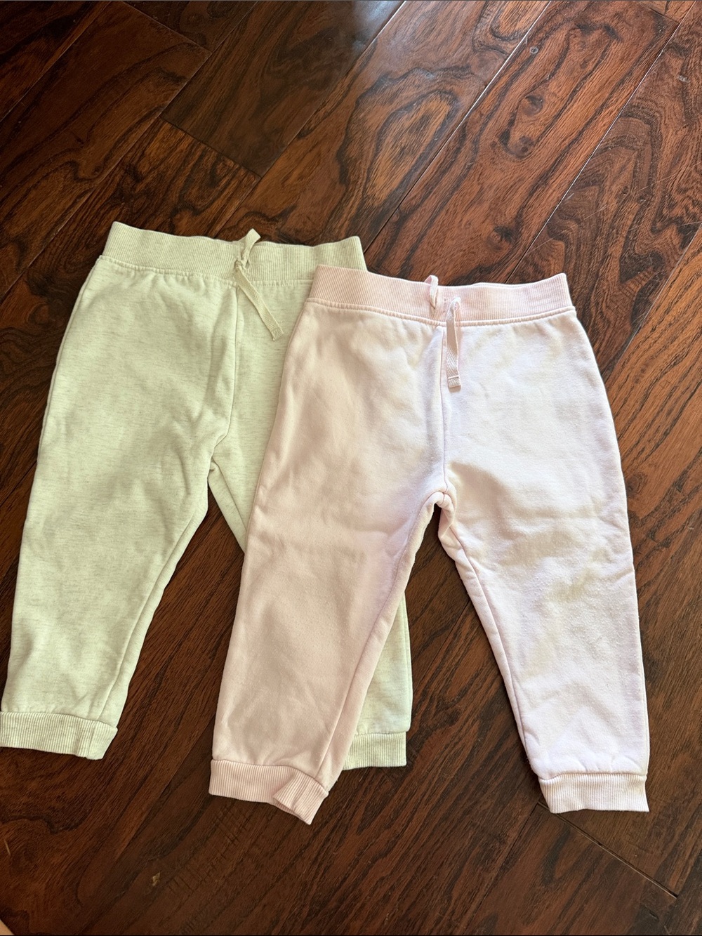 Unbranded Girls' Soft Pastel Jogger Pants - Pink & Light Green